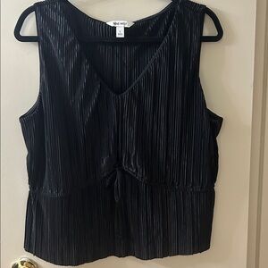 Nine West Black Pleated Blouse